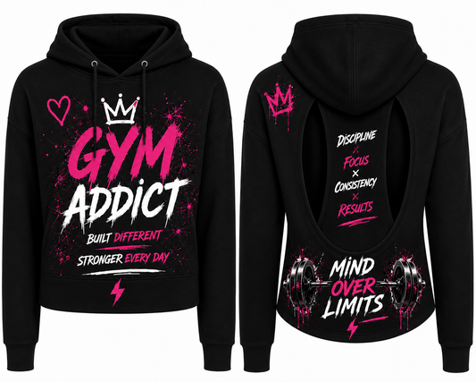 Women's Backless Cropped Hoodie Open Back Crop Top Sweatshirt Long Sleeve Workout