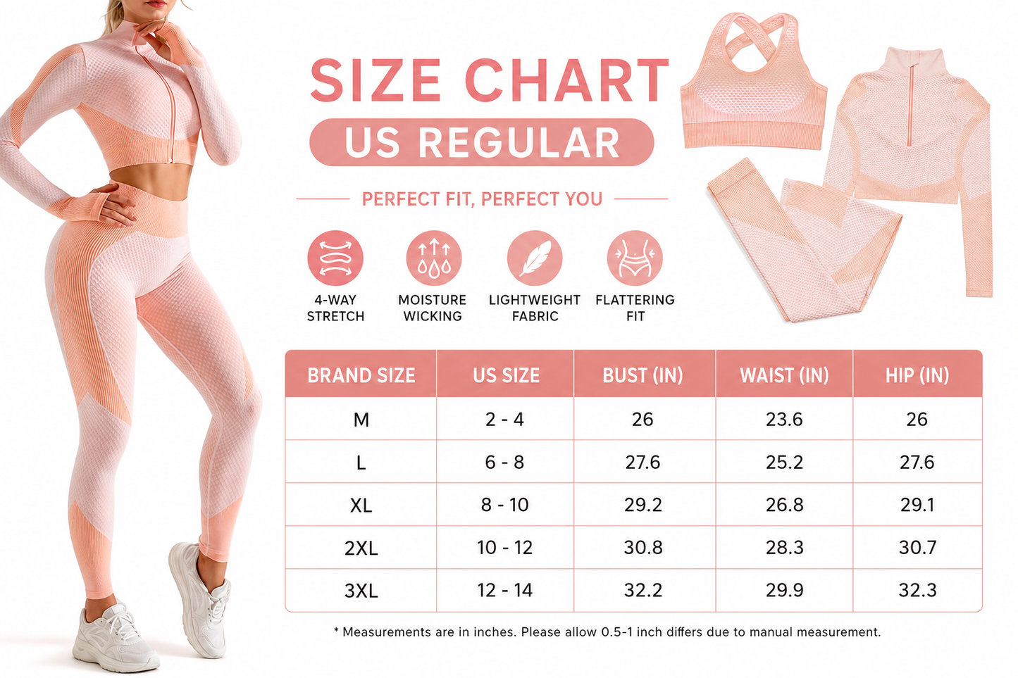 Women's 3pcs Seamless Workout Outfits