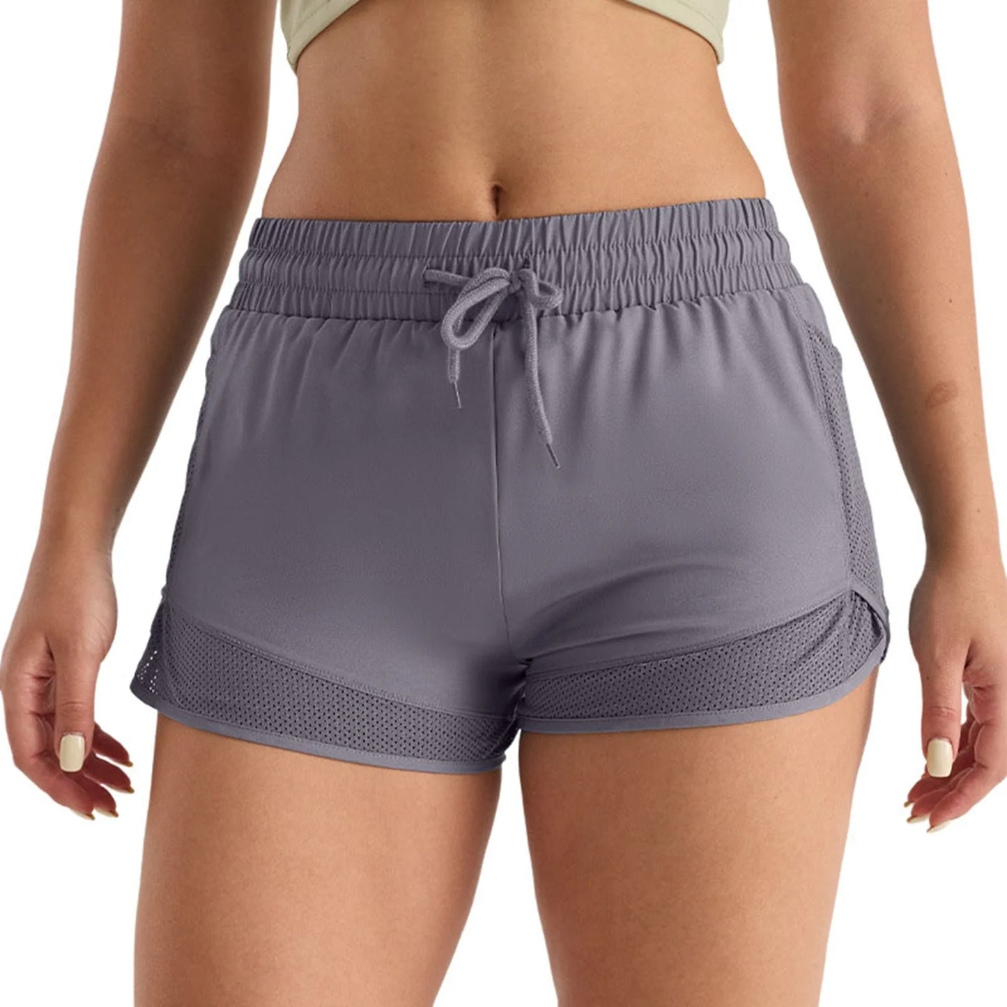 Women Lightweight Mesh Pocket Yoga Running Shorts