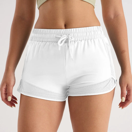 Women Lightweight Mesh Pocket Yoga Running Shorts