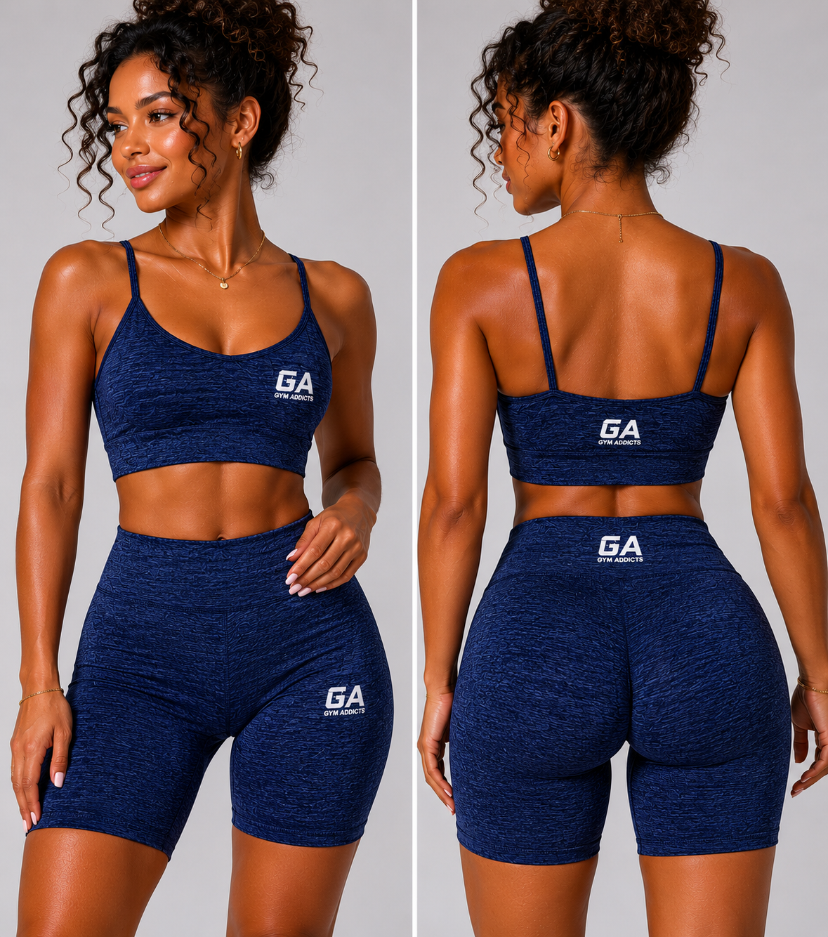 Workout Outfits for Women 2 Piece Gym Outfit Sports Bra High Waist Yoga Biker Legging short Sets