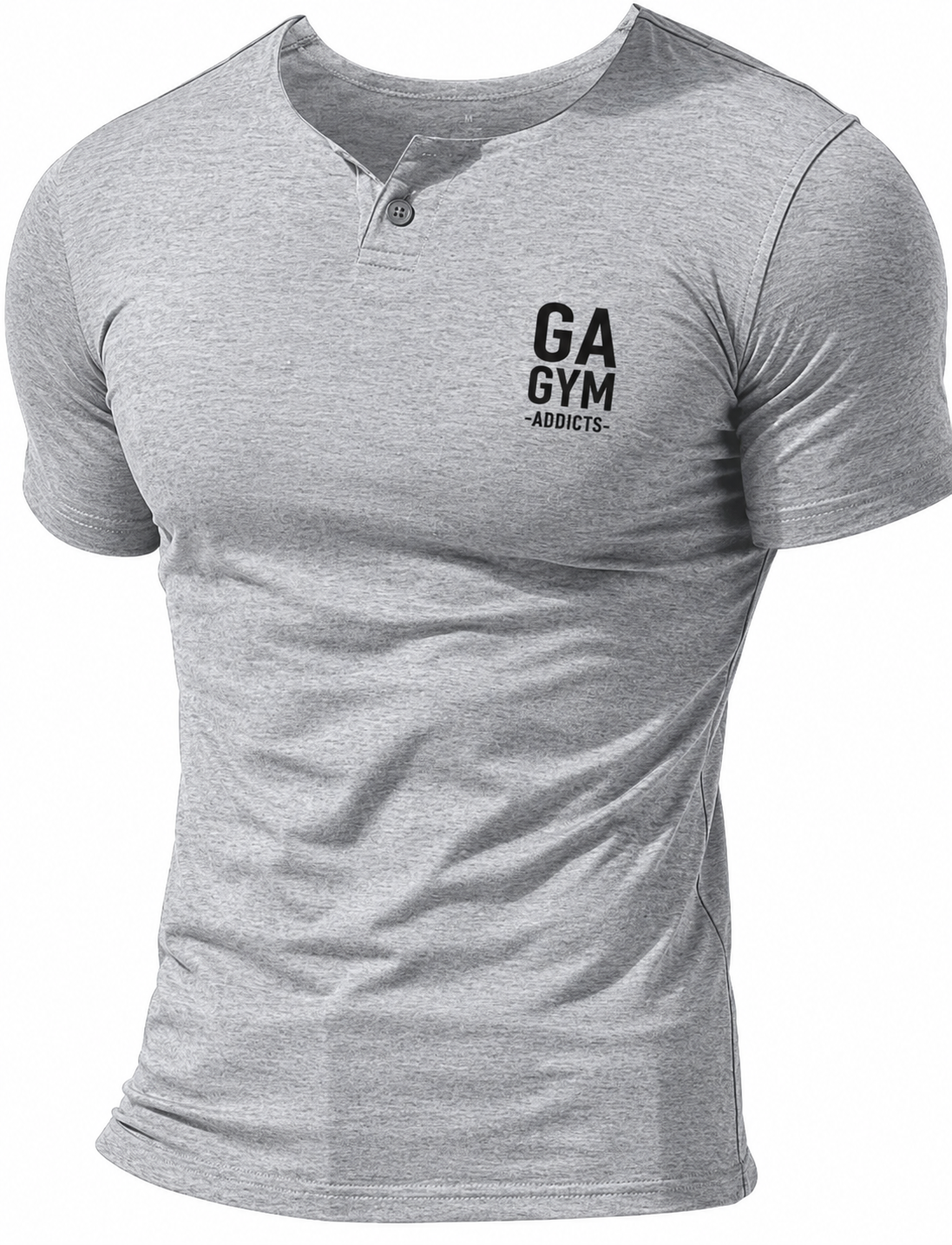 T-Shirt Single Button Placket Plain v Neck Shirts