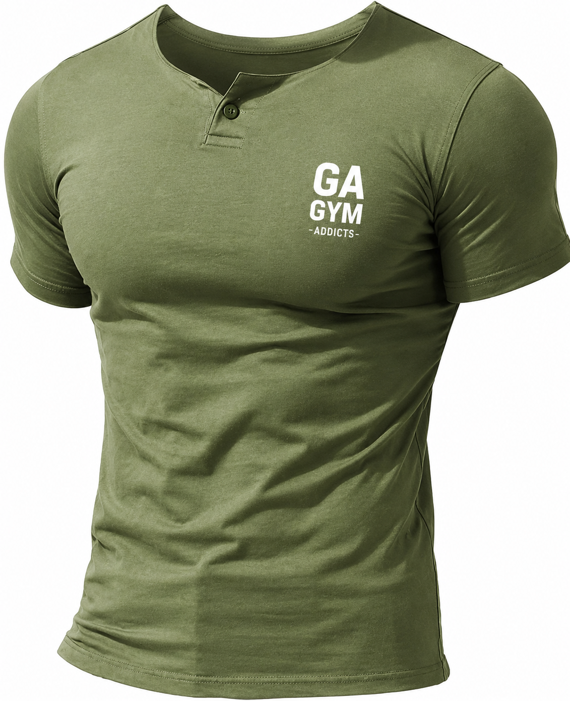 T-Shirt Single Button Placket Plain v Neck Shirts