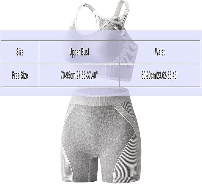 Seamless High Waisted Biker Shorts Stretch Sports Bra Yoga