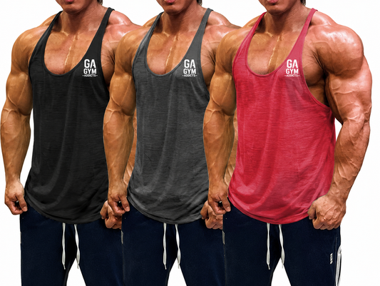 3 pack Stringer Tank Tops Y-Back Gym Fitness