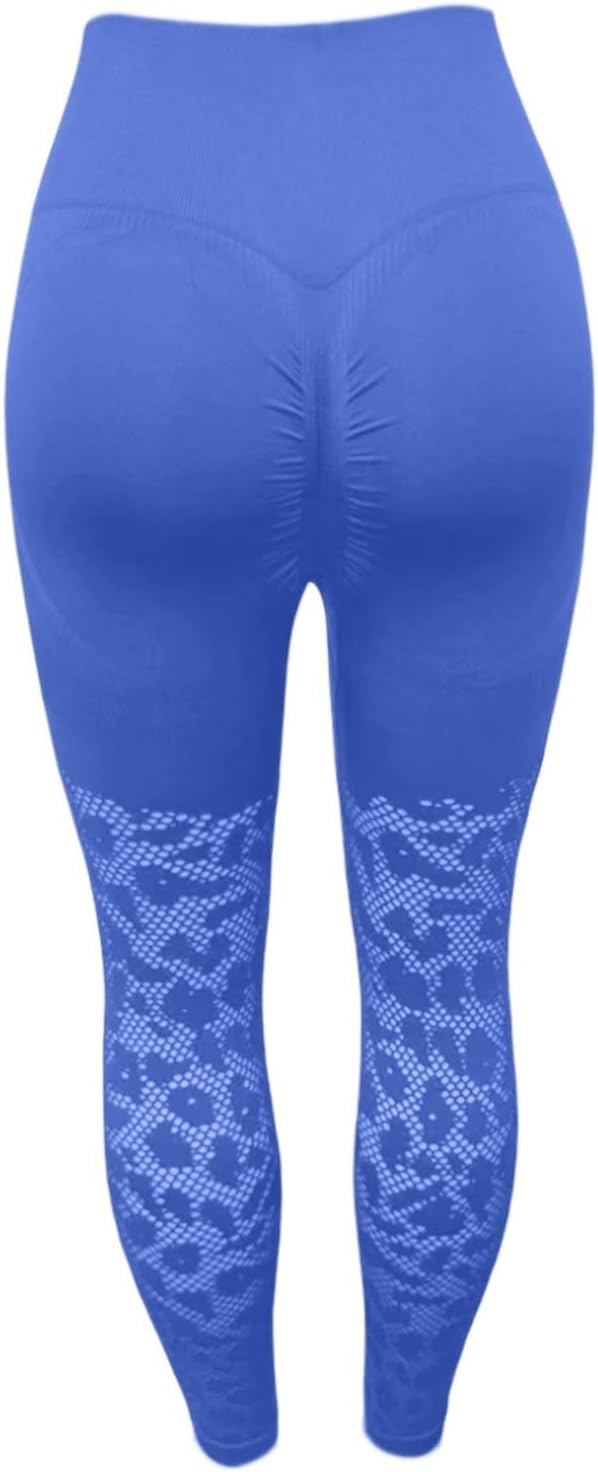 lace Leggings Tummy Control Butt Lifting High Waisted No Front Seam Workout Pants