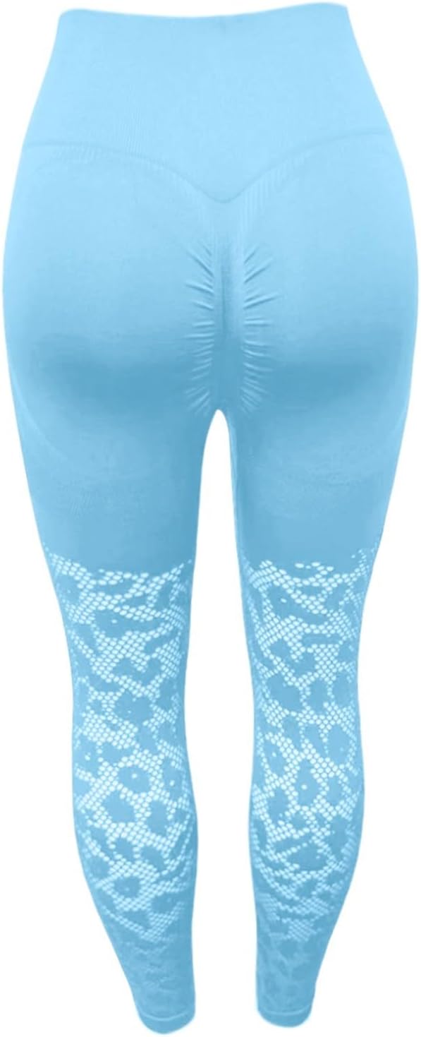 lace Leggings Tummy Control Butt Lifting High Waisted No Front Seam Workout Pants