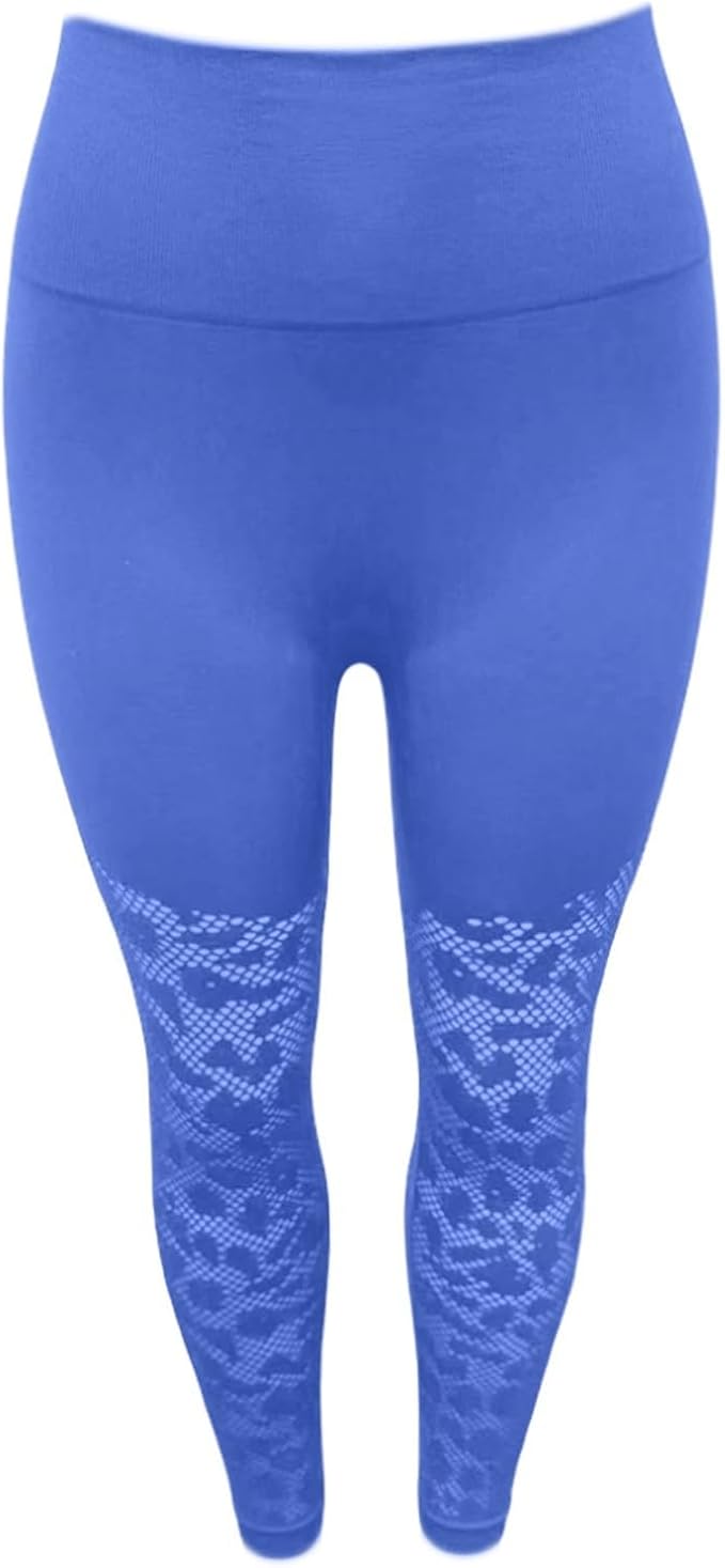 lace Leggings Tummy Control Butt Lifting High Waisted No Front Seam Workout Pants