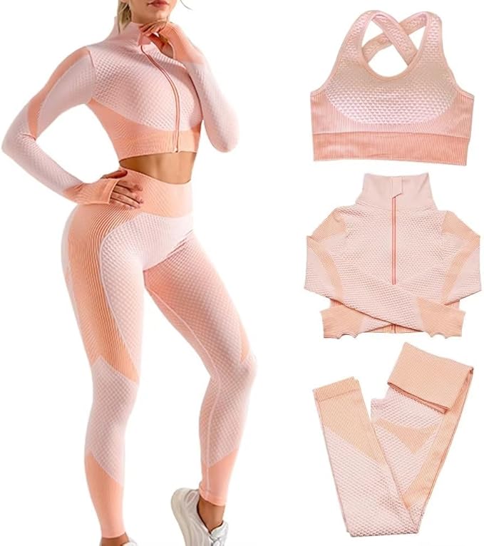 Women's 3pcs Seamless Workout Outfits