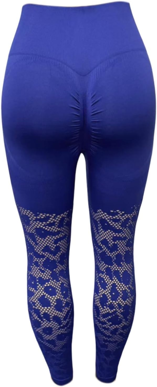 lace Leggings Tummy Control Butt Lifting High Waisted No Front Seam Workout Pants