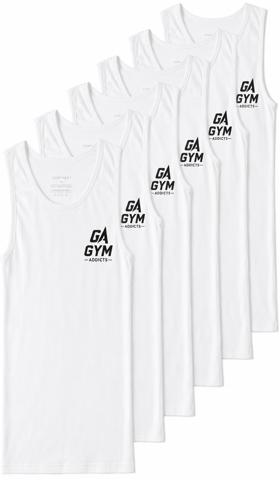 Men's 6-Pack A-Shirts Tight Fit Tank Tops Cotton Spandex