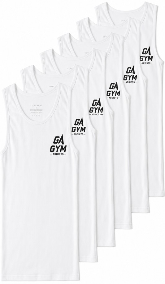 Men's 6-Pack A-Shirts Tight Fit Tank Tops Cotton Spandex