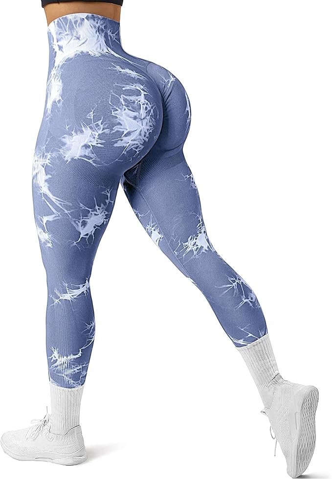 Tie Dye Scrunch Butt Lifting Leggings for Women Booty Sculpting Workout Tight High Waist Tummy