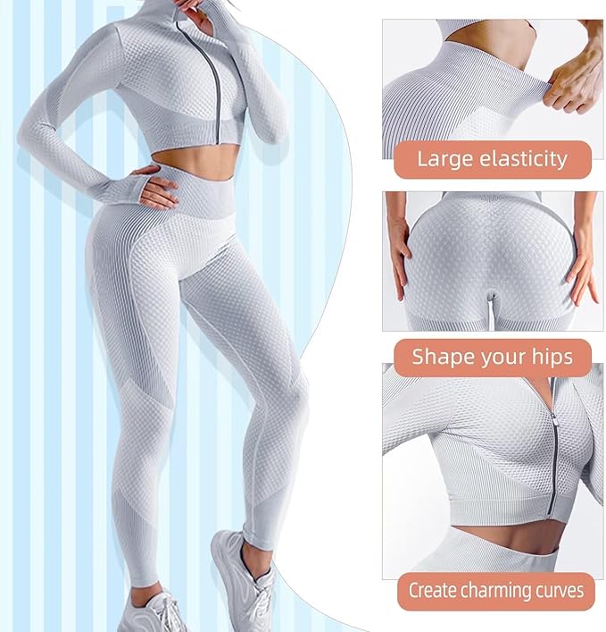 Women's 3pcs Seamless Workout Outfits