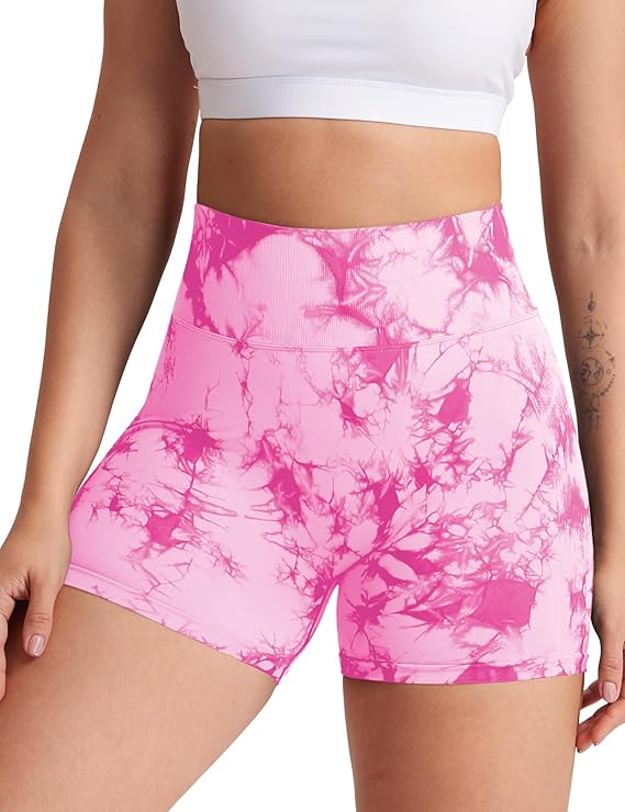 Women High Waist Workout Yoga Gym Smile Contour Seamless Cycling Shorts