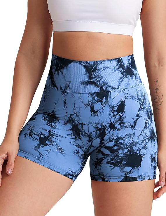 Women High Waist Workout Yoga Gym Smile Contour Seamless Cycling Shorts