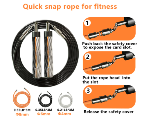 300 cm Weighted Interchangeable Weights Adjustable Length Ergonomic Leather Grip 361 Degree Spin