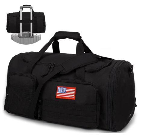 45L Expandable 2-in-1 Gym Duffle Bag with Shoe & Wet Pocket
