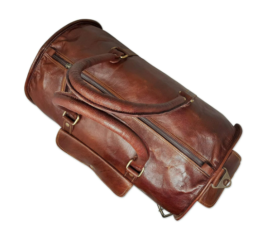 18" Leather Duffle Bag  for Men Women Sports Gym