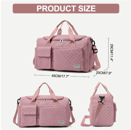 Gym Bag with Wet Pocket/Adjustable Strap/Shoe Compartment,