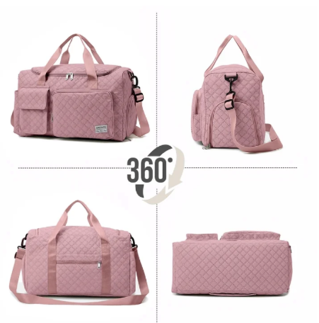 Gym Bag with Wet Pocket/Adjustable Strap/Shoe Compartment,