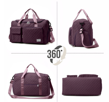 Gym Bag with Wet Pocket/Adjustable Strap/Shoe Compartment,