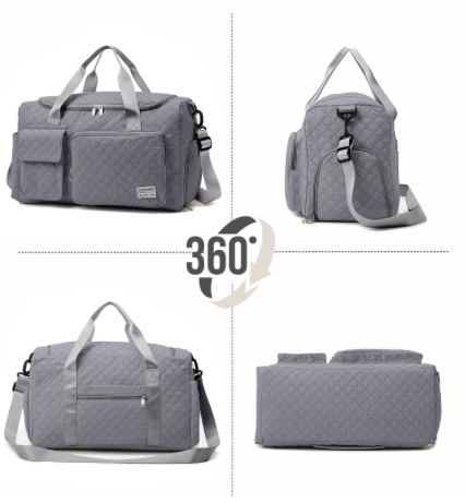 Gym Bag with Wet Pocket/Adjustable Strap/Shoe Compartment,