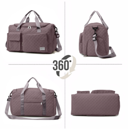 Gym Bag with Wet Pocket/Adjustable Strap/Shoe Compartment,