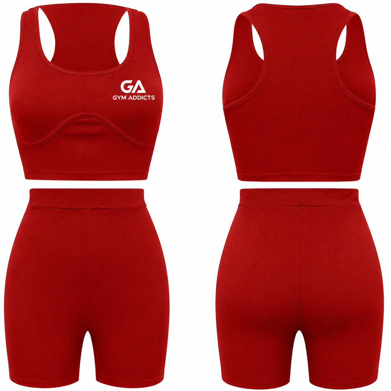 Women 2 Piece Plus Size Seamless Ribbed Crop Tank Top and High Waist Biker Shorts Yoga Outfits