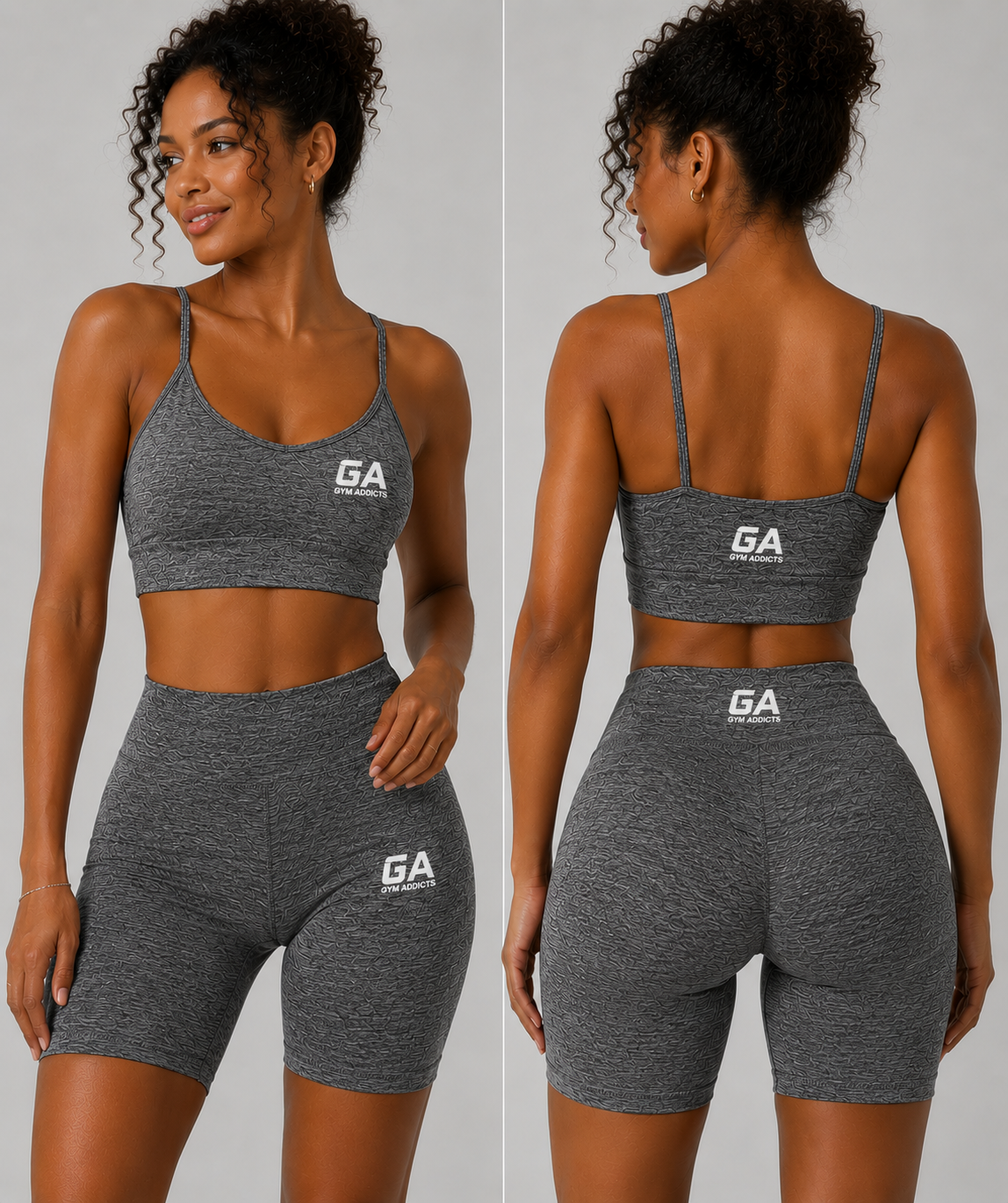 Workout Outfits for Women 2 Piece Gym Outfit Sports Bra High Waist Yoga Biker Legging short Sets