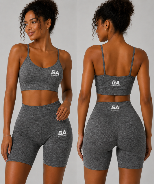 Workout Outfits for Women 2 Piece Gym Outfit Sports Bra High Waist Yoga Biker Legging short Sets