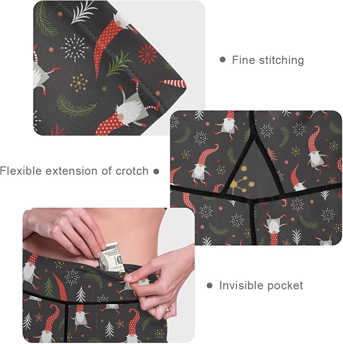 Gnome Yoga Pants High Waisted Tummy Control Non See-Through Running Workout Leggings